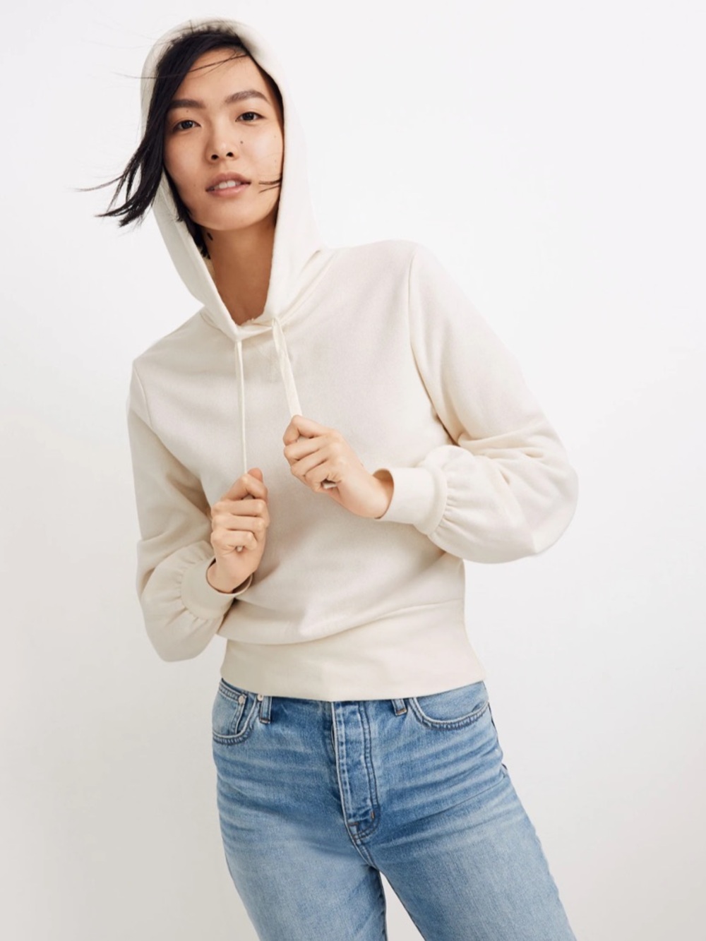 Madewell Cream Hoodie Sweatshirt
